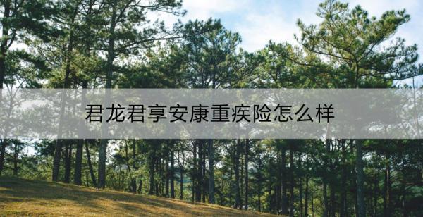君龍君享安康重疾險怎么樣？如何購買？