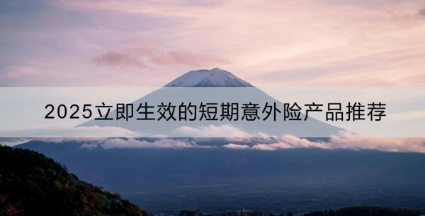 2025立即生效的短期意外險產品推薦哪些？如何購買？