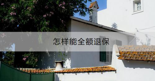 怎樣能全額退保？退保流程是什么？