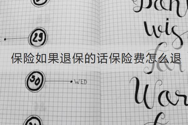 保險如果退保的話保險費(fèi)怎么退