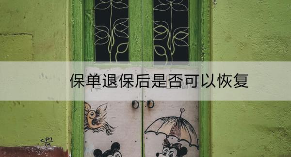 保單退保后是否可以恢復(fù)？能夠退多少錢？