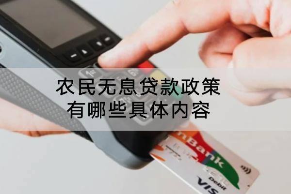農(nóng)民無息貸款政策有哪些具體內(nèi)容